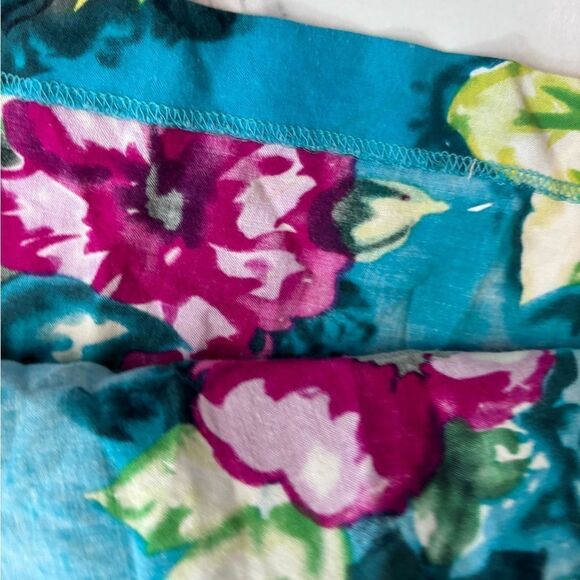 H&M Blue Multi Floral Strapless Bandeau Dress Sz 6 EUC​ - Picture 6 of 11